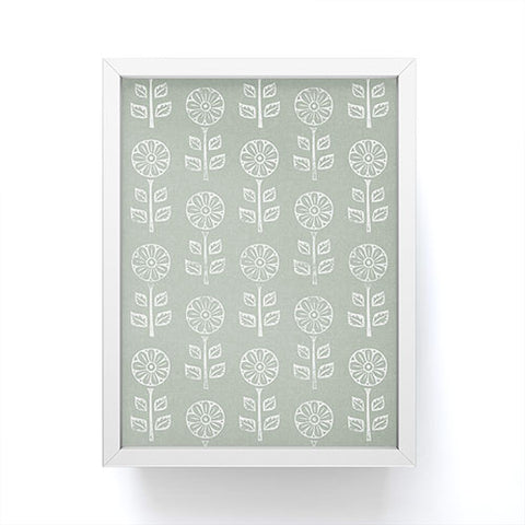 Little Arrow Design Co block print floral sage Framed Mini Art Print