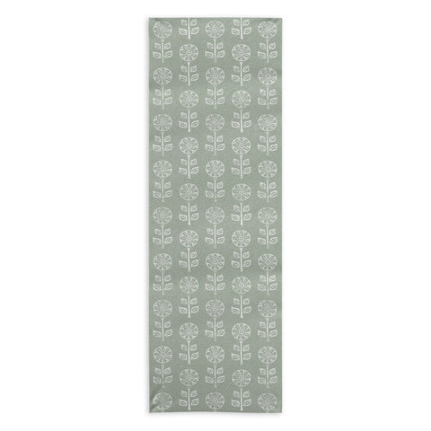 Little Arrow Design Co block print floral sage Yoga Towel