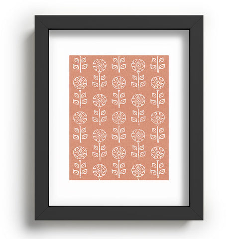 Little Arrow Design Co block print floral terracotta Recessed Framing Rectangle
