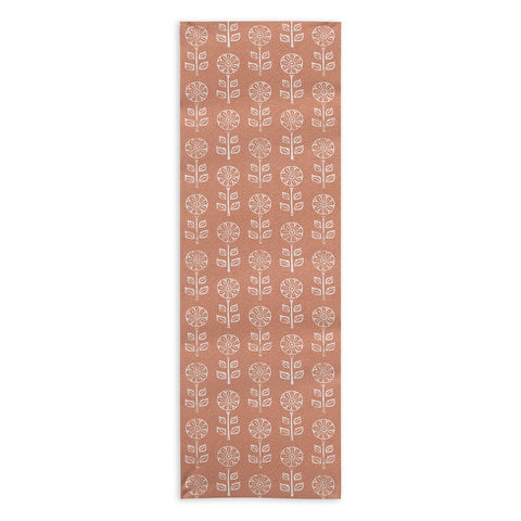 Little Arrow Design Co block print floral terracotta Yoga Towel