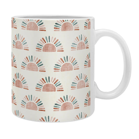 Little Arrow Design Co block print suns jade and dusty rose Coffee Mug