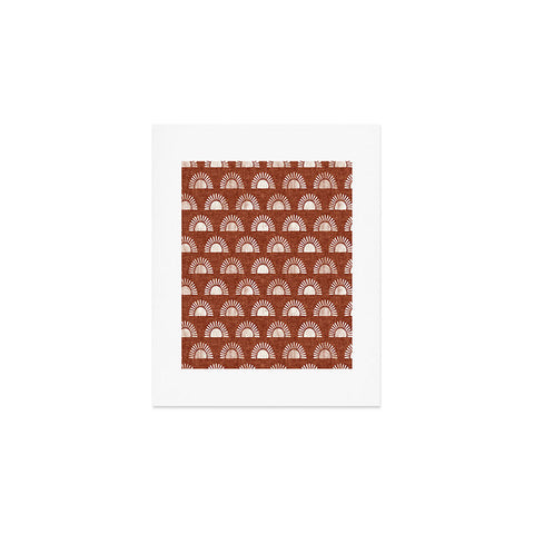Little Arrow Design Co block print suns on rust Art Print