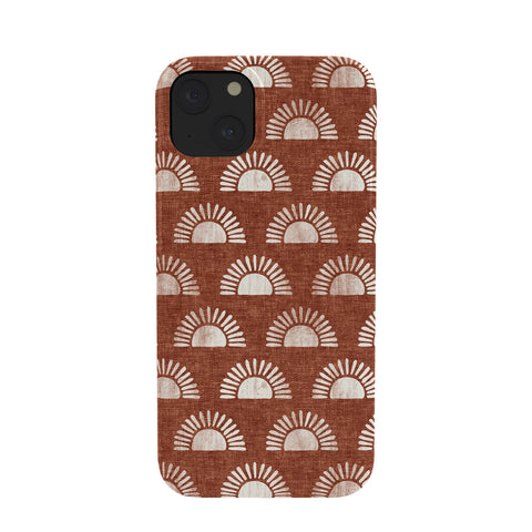 Little Arrow Design Co block print suns on rust Phone Case