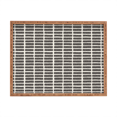 Little Arrow Design Co block print tile charcoal Rectangular Tray