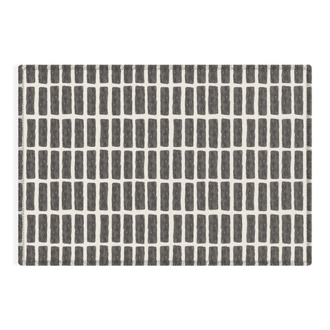 Little Arrow Design Co block print tile charcoal Outdoor Rug