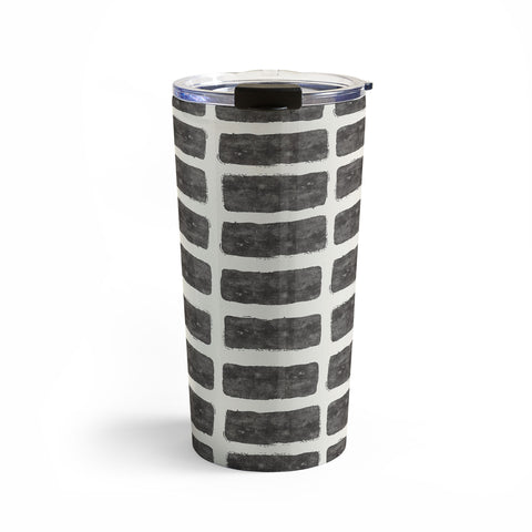 Little Arrow Design Co block print tile charcoal Travel Mug