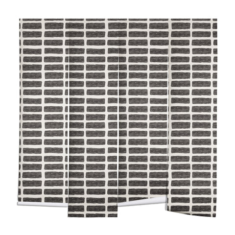 Little Arrow Design Co block print tile charcoal Wall Mural