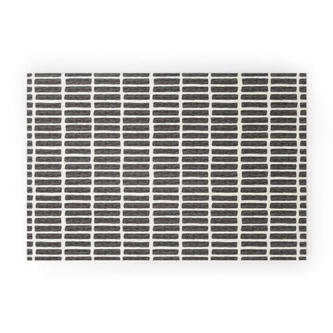 Little Arrow Design Co block print tile charcoal Welcome Mat