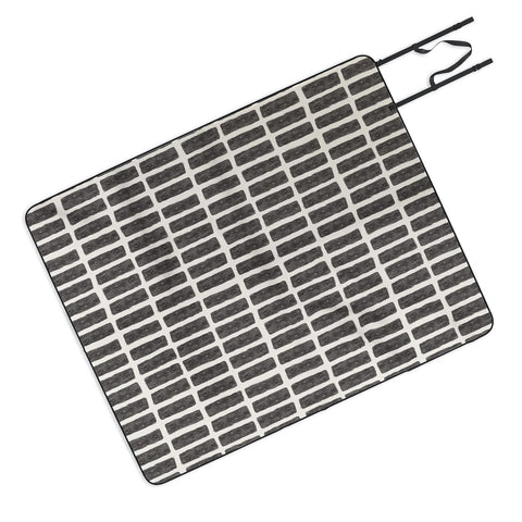 Little Arrow Design Co block print tile charcoal Picnic Blanket