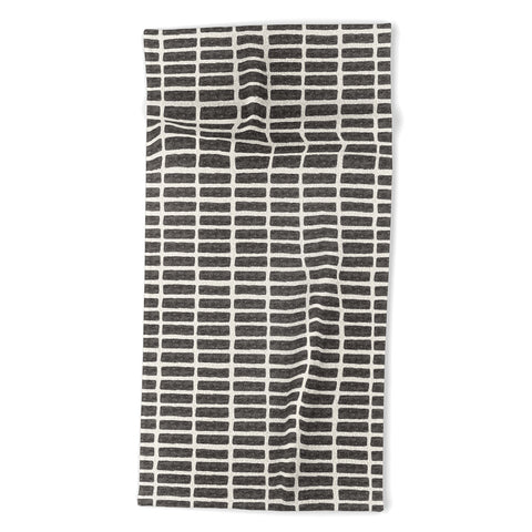 Little Arrow Design Co block print tile charcoal Beach Towel