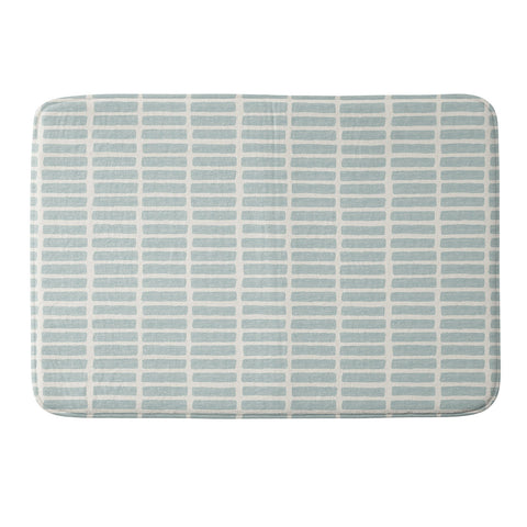 Little Arrow Design Co block print tile dusty blue Memory Foam Bath Mat