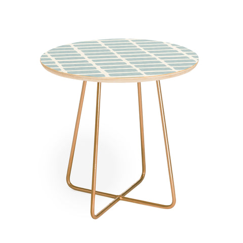 Little Arrow Design Co block print tile dusty blue Round Side Table
