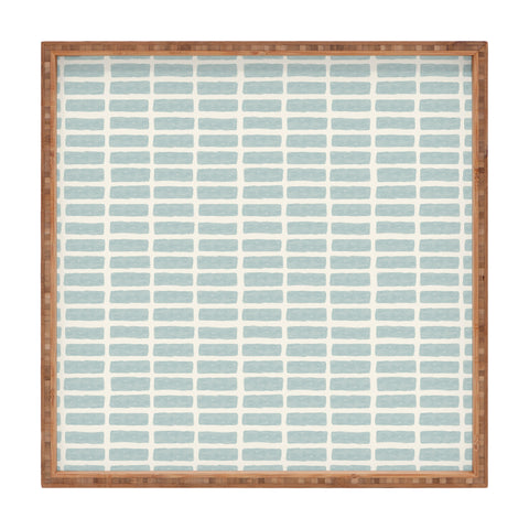 Little Arrow Design Co block print tile dusty blue Square Tray