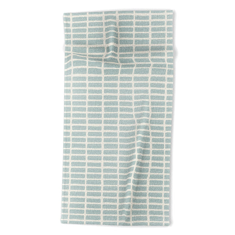 Little Arrow Design Co block print tile dusty blue Beach Towel