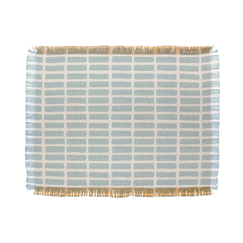 Little Arrow Design Co block print tile dusty blue Throw Blanket