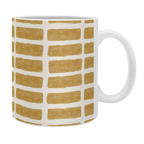 Little Arrow Design Co block print tile mustard Coffee Mug