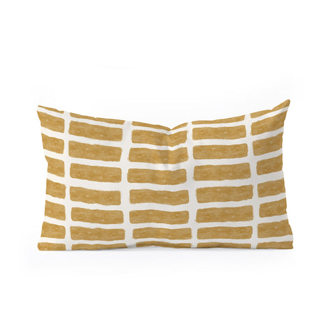 Little Arrow Design Co block print tile mustard Oblong Throw Pillow