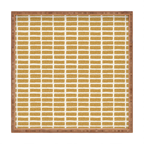 Little Arrow Design Co block print tile mustard Square Tray