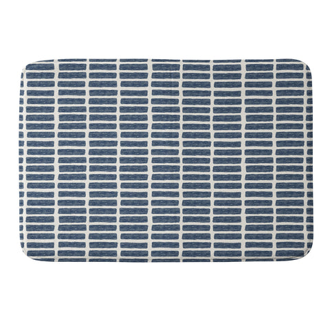 Little Arrow Design Co block print tile navy Memory Foam Bath Mat