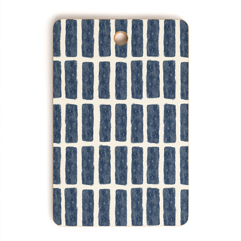 Little Arrow Design Co block print tile navy Cutting Board Rectangle