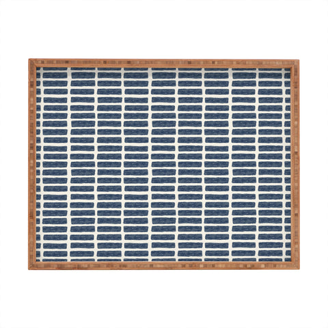 Little Arrow Design Co block print tile navy Rectangular Tray