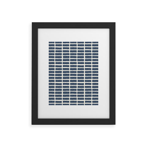 Little Arrow Design Co block print tile navy Framed Art Print