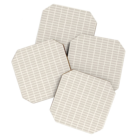 Little Arrow Design Co block print tile neutral Coaster Set