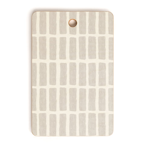 Little Arrow Design Co block print tile neutral Cutting Board Rectangle