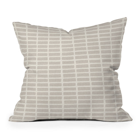 Little Arrow Design Co block print tile neutral Throw Pillow