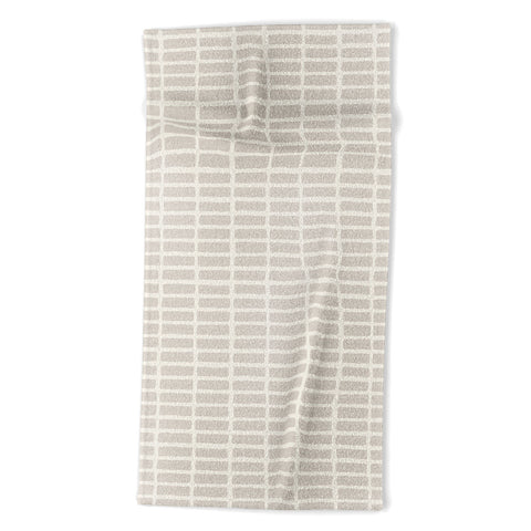 Little Arrow Design Co block print tile neutral Beach Towel