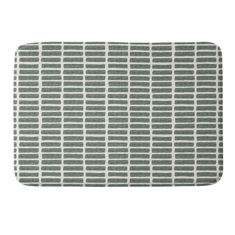 Little Arrow Design Co block print tile olive Memory Foam Bath Mat