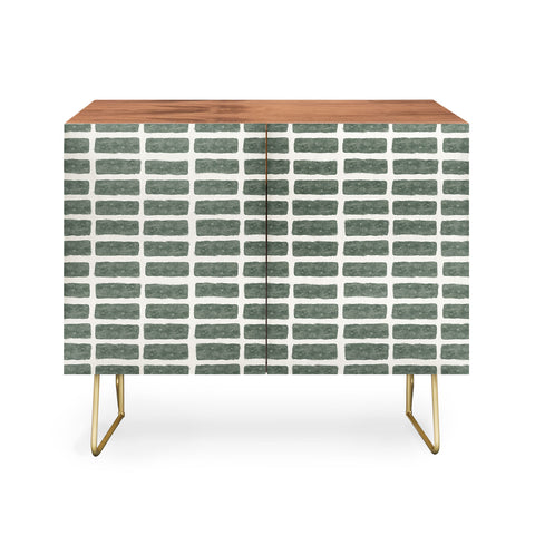 Little Arrow Design Co block print tile olive Credenza