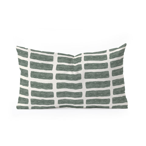 Little Arrow Design Co block print tile olive Oblong Throw Pillow