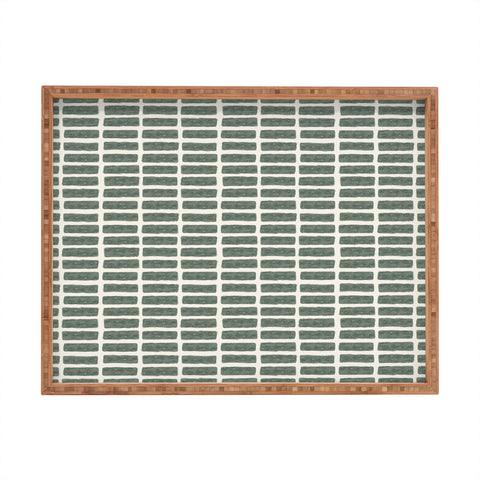 Little Arrow Design Co block print tile olive Rectangular Tray