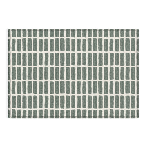 Little Arrow Design Co block print tile olive Outdoor Rug