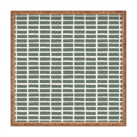 Little Arrow Design Co block print tile olive Square Tray