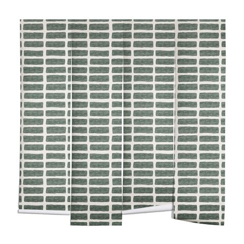 Little Arrow Design Co block print tile olive Wall Mural