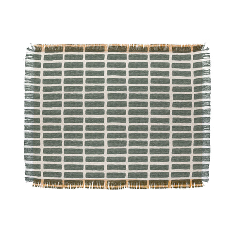 Little Arrow Design Co block print tile olive Throw Blanket