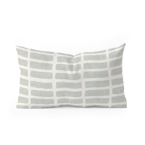 Little Arrow Design Co block print tile sage Oblong Throw Pillow