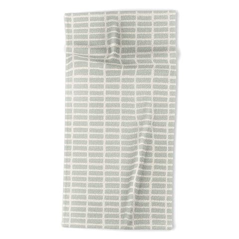 Little Arrow Design Co block print tile sage Beach Towel