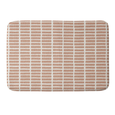 Little Arrow Design Co block print tile terracotta Memory Foam Bath Mat