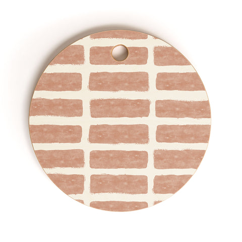 Little Arrow Design Co block print tile terracotta Cutting Board Round