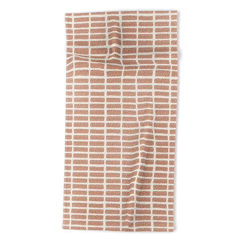 Little Arrow Design Co block print tile terracotta Beach Towel