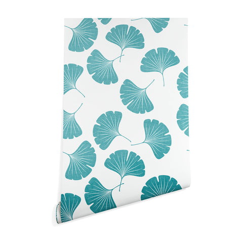 Little Arrow Design Co blue ginkgo leaves Wallpaper