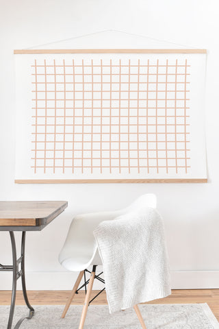 Little Arrow Design Co blush grid Art Print And Hanger