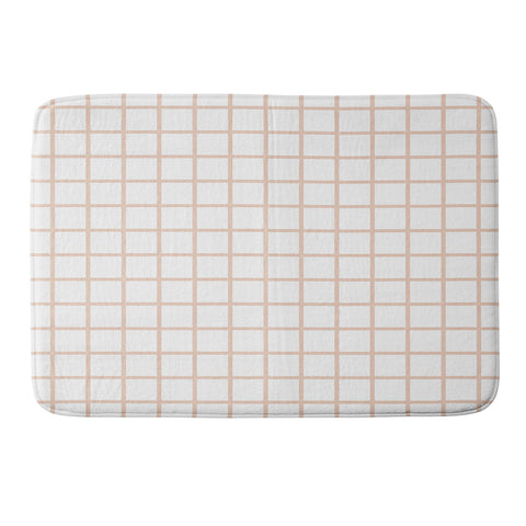 Little Arrow Design Co blush grid Memory Foam Bath Mat