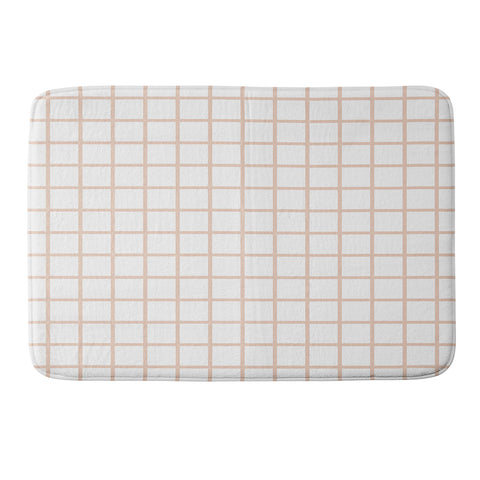 Little Arrow Design Co blush grid Memory Foam Bath Mat