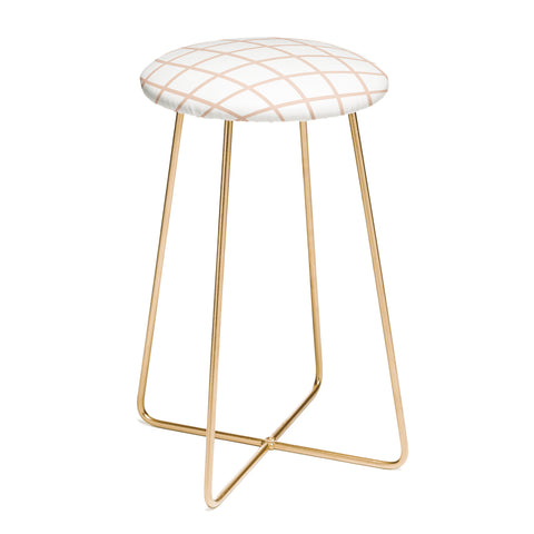 Little Arrow Design Co blush grid Counter Stool