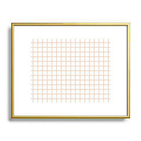 Little Arrow Design Co blush grid Metal Framed Art Print