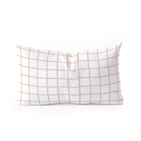 Little Arrow Design Co blush grid Oblong Throw Pillow